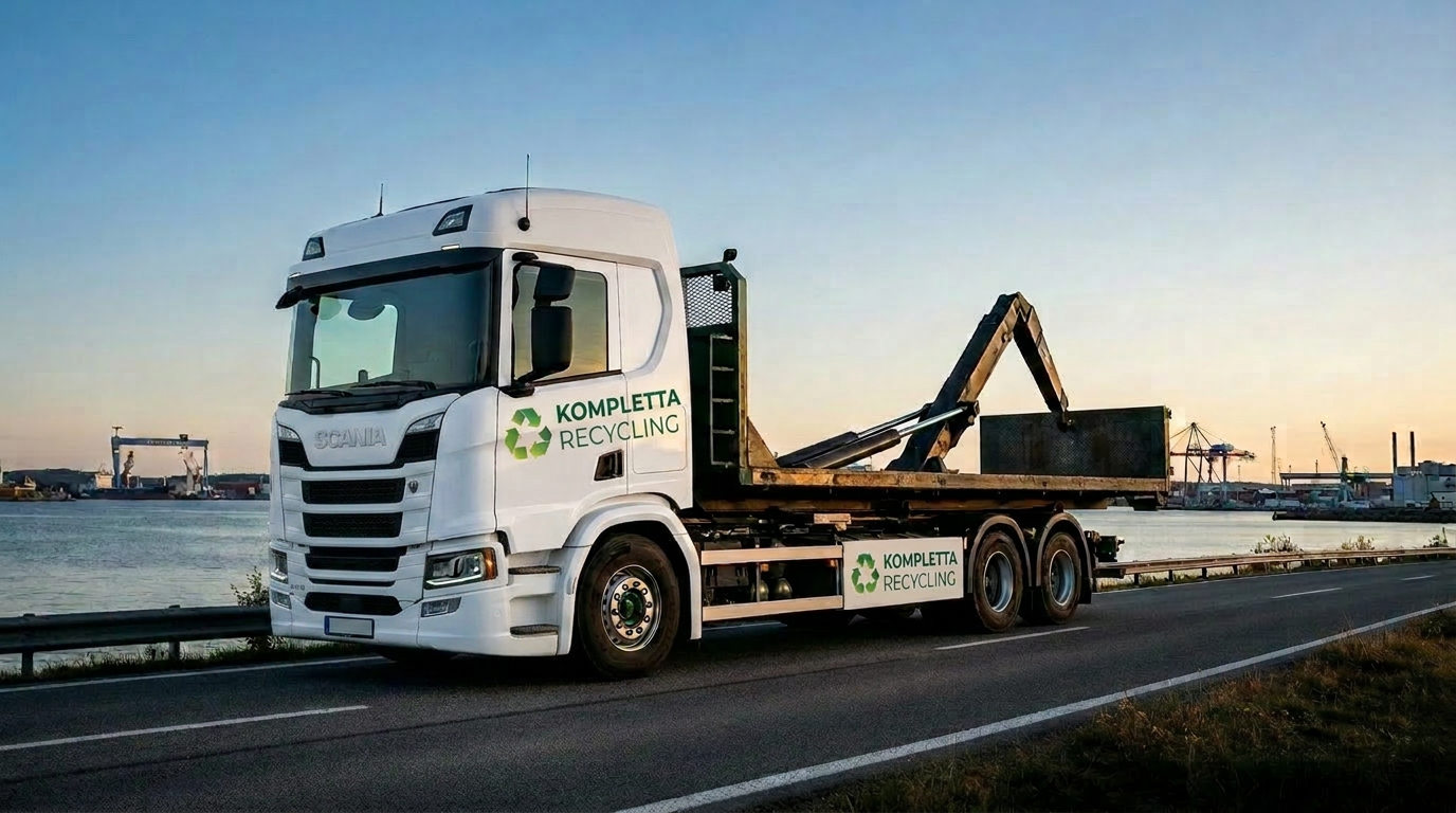 Kompletta Recycling i arbete med container i Göteborg